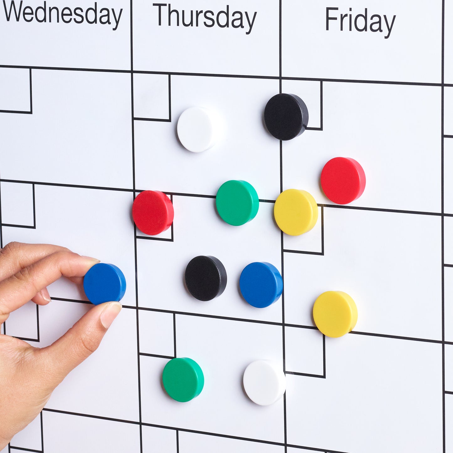 Colourful Round 25mm Whiteboard Magnets, Assorted Colours