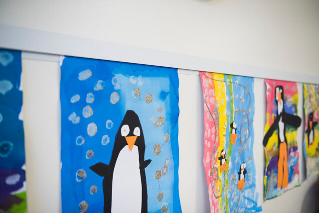 Info Rail displays children's artwork at school