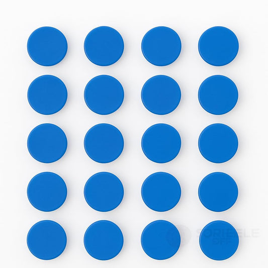 Scribble Direct 25mm (1 Inch) Whiteboard & Fridge Magnets - 20 Pack, Colourful Round Magnets for Notice Boards, Home, Office, & School (Blue)