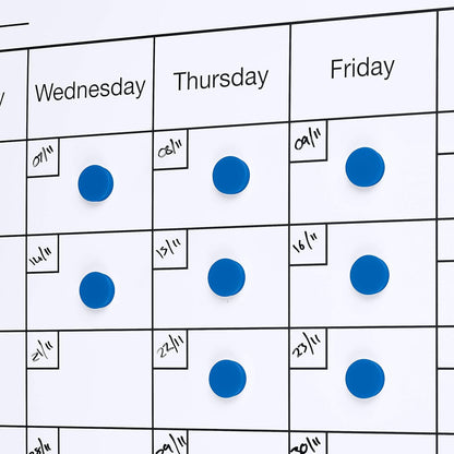 Scribble Direct 25mm (1 Inch) Whiteboard & Fridge Magnets - 20 Pack, Colourful Round Magnets for Notice Boards, Home, Office, & School (Blue)