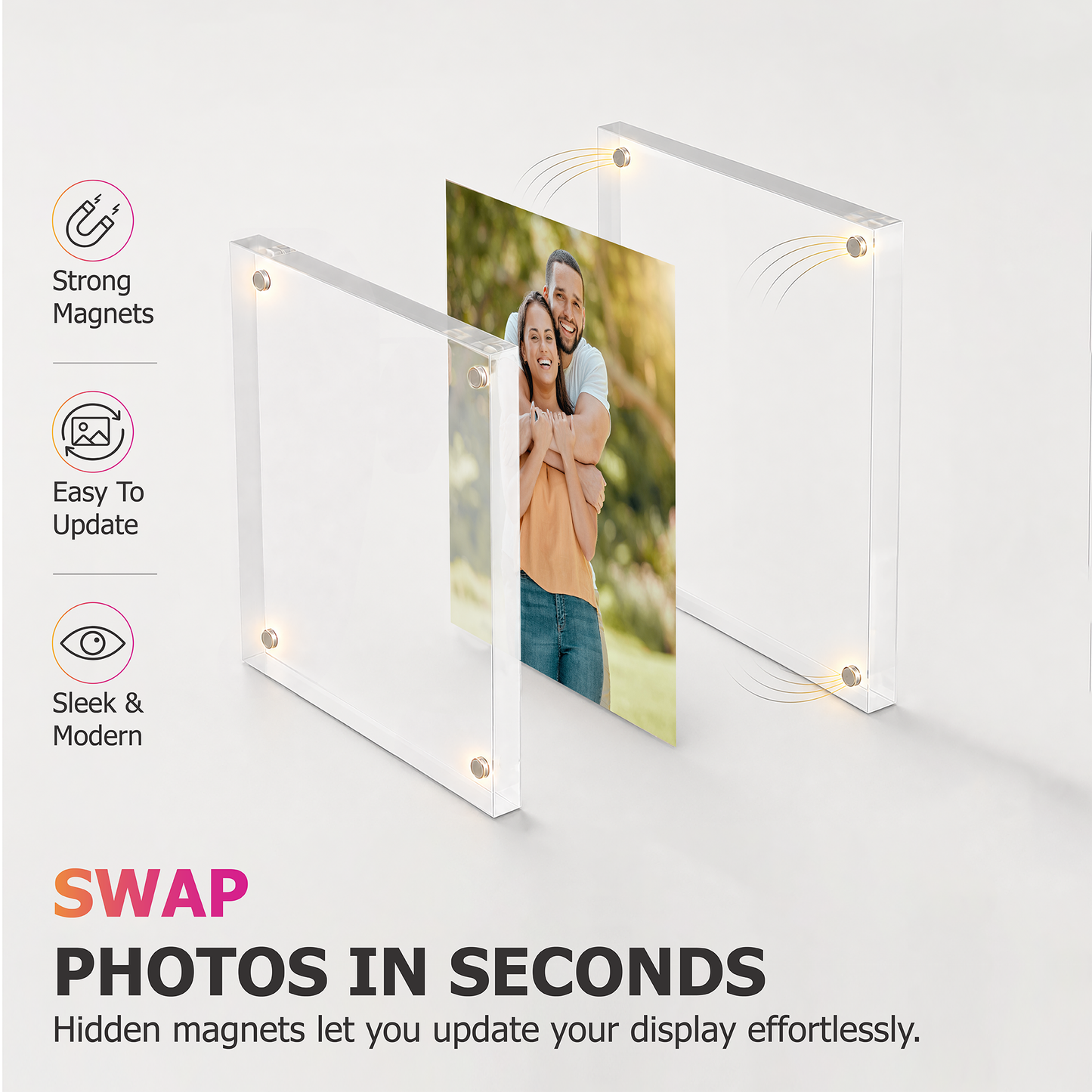 6x4 Magnetic Acrylic Photo Block