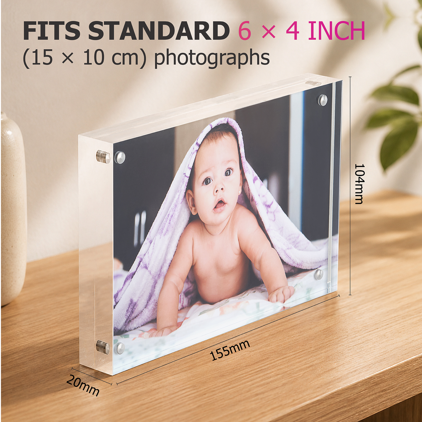 6x4 Magnetic Acrylic Photo Block