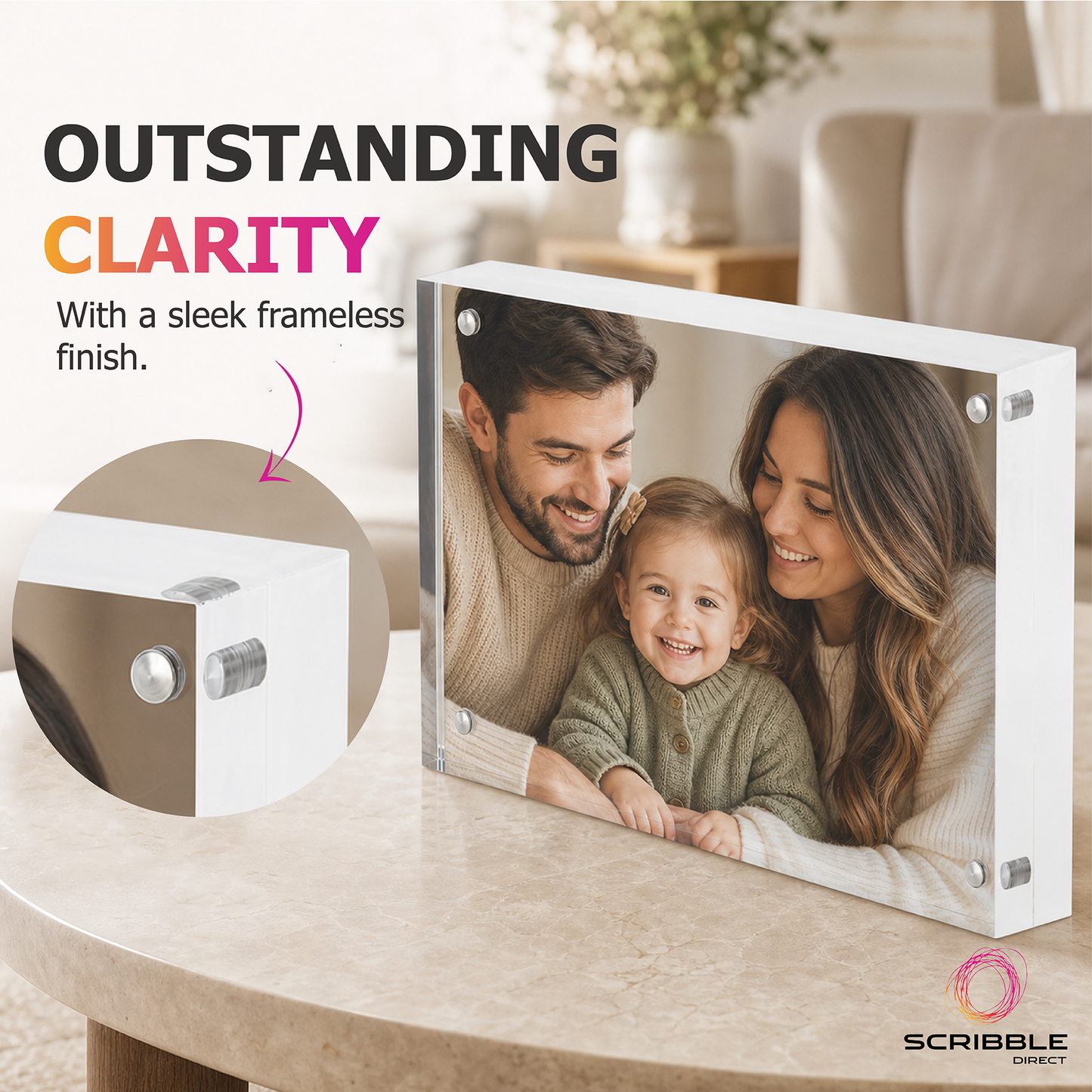 6x4 Magnetic Acrylic Photo Block