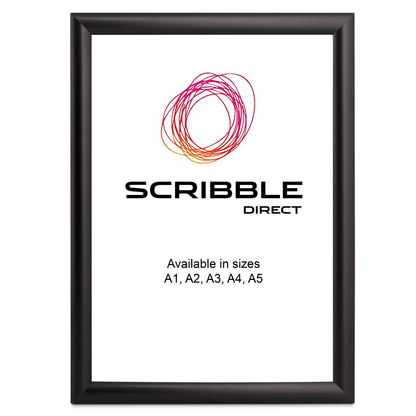 Framed poster with Scribble Direct logo and text on a white background