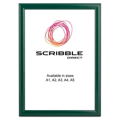 Framed poster with Scribble Direct logo and text on a white background