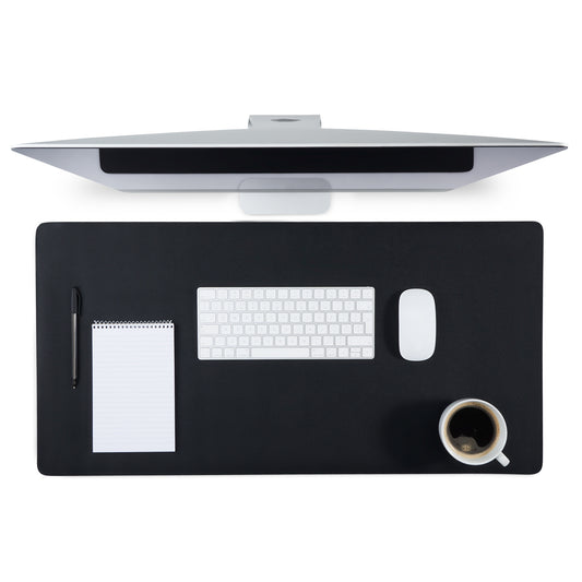 Scribble Vegan Leather Desk Pad, Non-Slip, Single Sided, Black