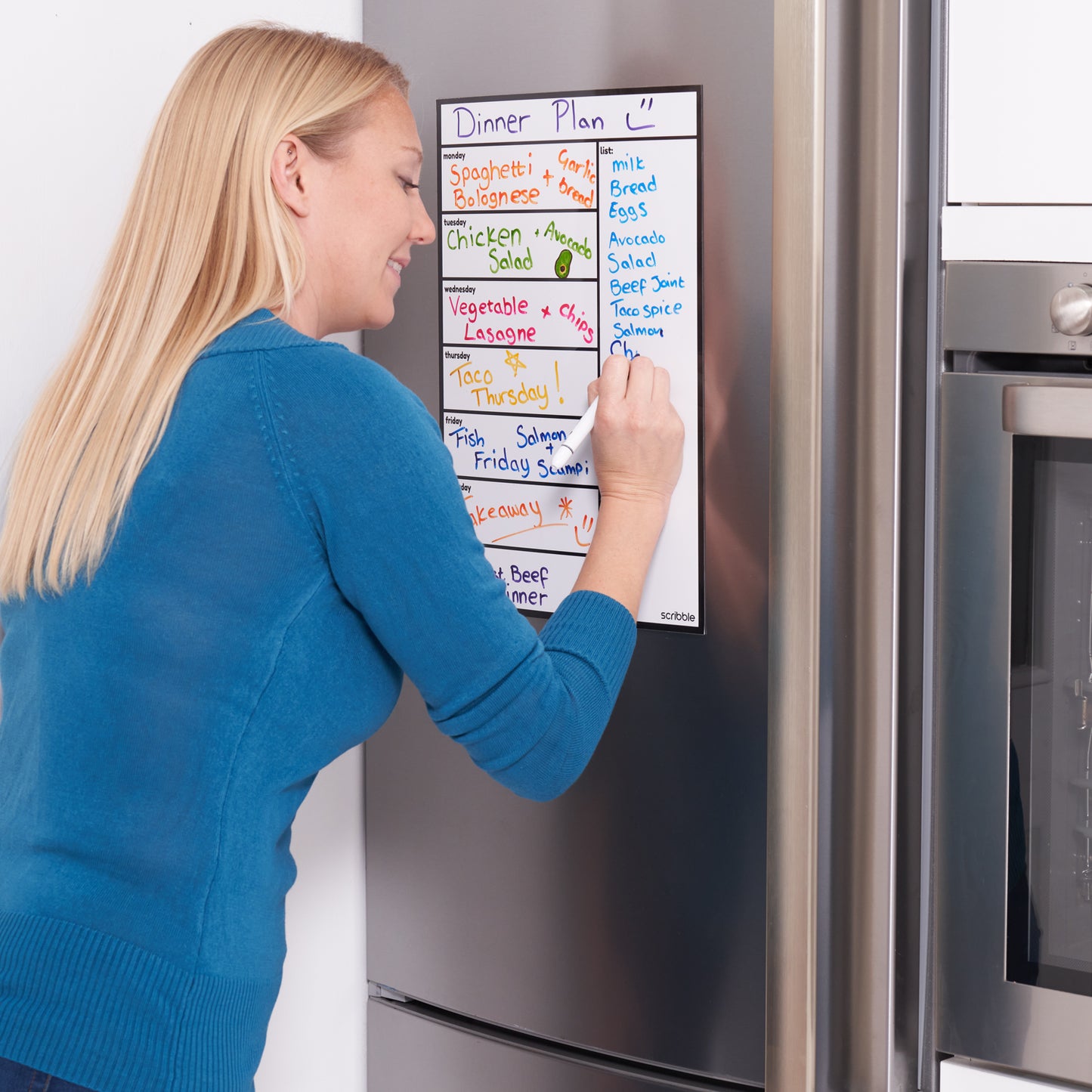 Scribble Fridge Planner in use